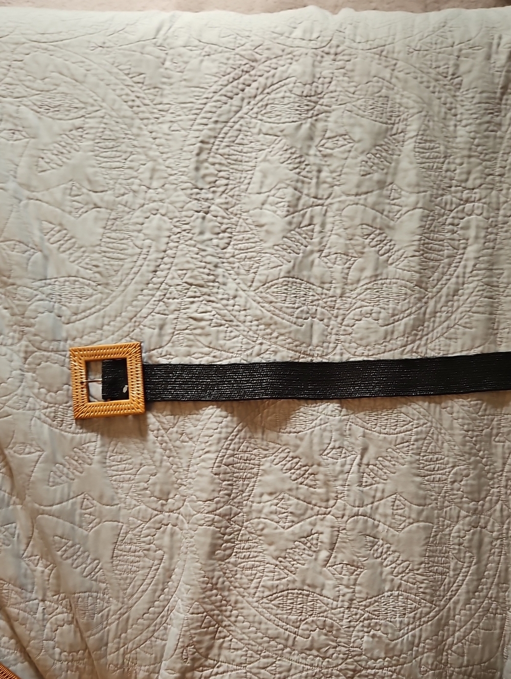 Source Unknown Black Belt with Gold Square Buckle